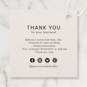 Ivory Aangepaste Logo-producten hangen labels op (Achterkant)