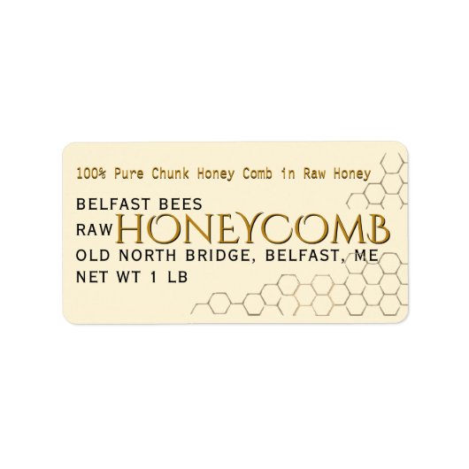 Ivory adres Honeycomb Label (Voorkant)
