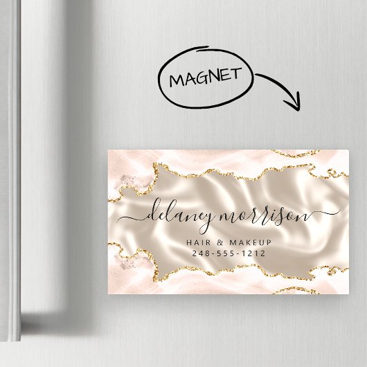 Ivory Agate Gold Glitter Luxury Magnetisch Visitekaartje
