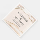 Ivory Agate & Gouden Glitter Bruid en Bruidegom Tr Servet (Hoek)