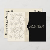 Ivory and Black R.S.V.P. Kaartalternatief RSVP Kaartje (Voorkant / Achterkant)