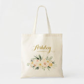 Ivory and Blush Floral Bridesmaid Wedding Canvas t Tote Bag (Voorkant)