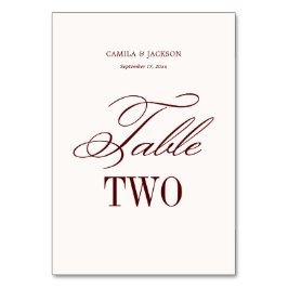 Ivory and Burgundy Wedding  Kaart