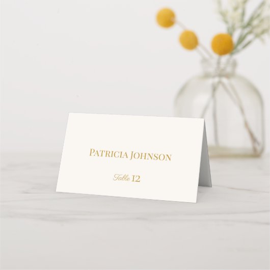 Ivory and Gold 50th Anniversary Folded Place Card (Voorkant)