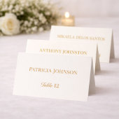 Ivory and Gold 50th Anniversary Folded Place Card