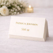 Ivory and Gold 50th Anniversary Folded Place Card