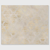 Ivory and Gold Grunge  Damask Cadeaupapier (Vlak)