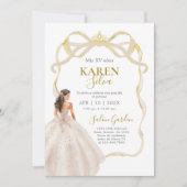 Ivory and Gold Quinceanera Invitation (Devant)