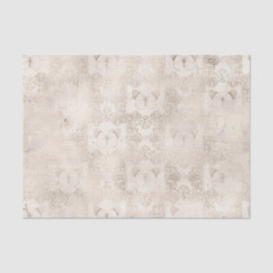 Ivory and White Butterfly Damask Tissuepapier