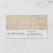 *~* Ivory Antiek-Aged Iridescent Damask Visitekaartje (Achterkant)