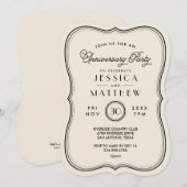 Ivory Art Deco Jubileum Kaart (Voorkant / Achterkant)