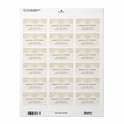 Ivory Art Deco String Lights Retouradres Label (Full Sheet)