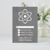 Ivory Atomic Chalkboard Response Kaart (Staand voorkant)