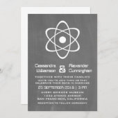 Ivory Atomic Chalkboard Wedding Invite Kaart (Voorkant / Achterkant)