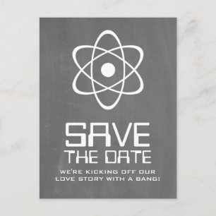 Ivory atoomalkboard Save the Date Briefkaart