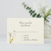 Ivory avec Calla Lily Wedding Carte RSVP (Debout devant)
