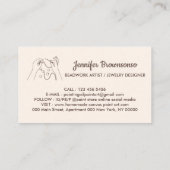 Ivory Beige Blush Beads maken Bijouterie Visitekaartje (Achterkant)