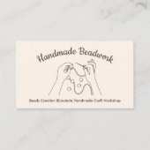 Ivory Beige Blush Beads maken Bijouterie Visitekaartje (Voorkant)