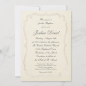 Ivory Beige Boy Photo Christening Invitations (Dos)