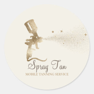 Ivory Beige Spray Tan Mobile Tanning Air Brush Ronde Sticker