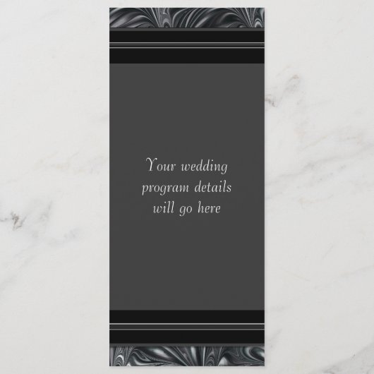 Ivory Black Blanc Marbré Programmes de mariage (Dos)