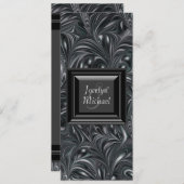 Ivory Black Blanc Marbré Programmes de mariage (Devant / Derrière)