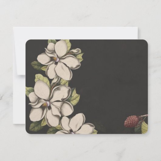 Ivory Black Cuivre Vert Magnolia Mariage RSVP (Dos)