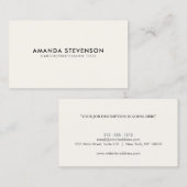 Ivory/Black, eenvoudige elegant Visitekaartje (Voorkant / Achterkant)