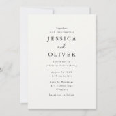 Ivory & Black Elegant Wedding Invitation (Devant)