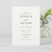 Ivory & Black Elegant Wedding Invitation (Debout devant)