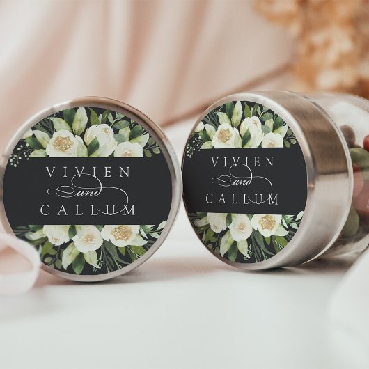 Ivory Bloom | Aangepaste Floral Wedding Ronde Sticker
