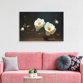 Ivory Bloom Elegance Canvas Afdruk