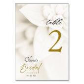 Ivory Bloom & Gold Script Bridal Shower Kaart (Achterkant)