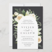 Ivory Bloom | Waterverf Floral Arch Wedding Kaart (Voorkant)