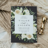 Ivory Bloom | Waterverf Floral Lijst Wedding Kaart