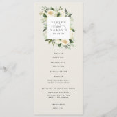 Ivory Bloom | Waterverf Floral Lijst Wedding Programma (Voorkant)