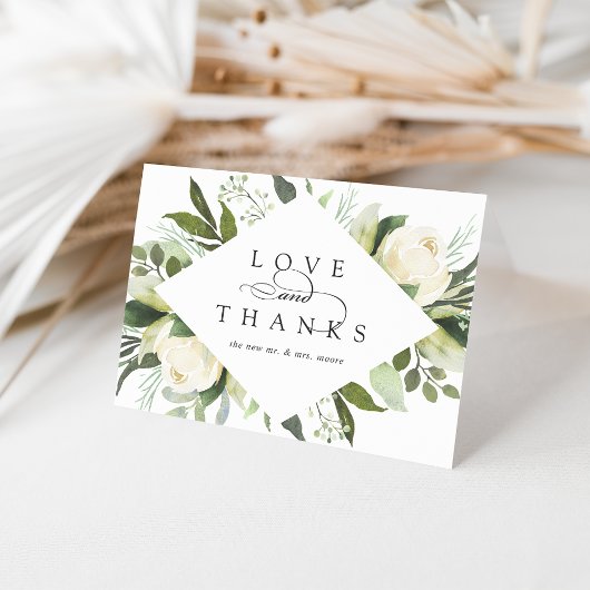 Ivory Bloom | Waterverf Floral Wedding Bedankkaart