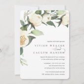 Ivory Bloom | Waterverf Floral Wedding Kaart (Voorkant)