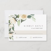 Ivory Bloom | Waterverf Floral Wedding RSVP Kaartje (Voorkant)