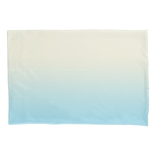 Ivory Blue Ombre gradiënt Kussensloop (Voorkant-Links)