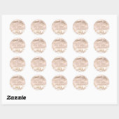 Ivory Blush Agaat Dank u Ronde Sticker (Vel)