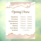 Ivory Blush Agate Openingstijden Venster Cling Raamsticker (Vel 3)