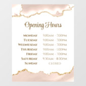 Ivory Blush Agate Openingstijden Venster Cling Raamsticker (Vel)