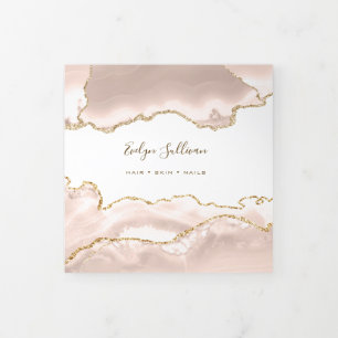 Ivory Blush Agate Trifold Brochure Drieluik Kaart