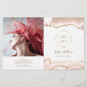 Ivory blush agate tweeledige brochure