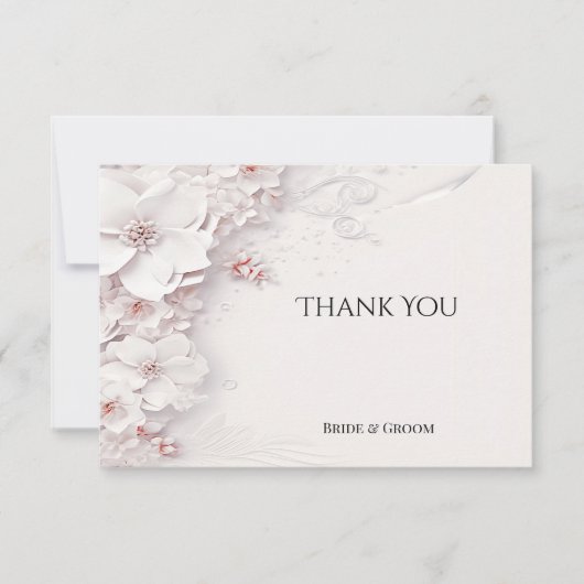 Ivory Blush Carte de remerciements floral rose (Devant)