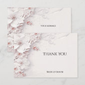 Ivory Blush Carte de remerciements floral rose (Devant / Derrière)