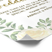 Ivory Blush Champagne Unplugged Wedding Sign Poster (Hoek)