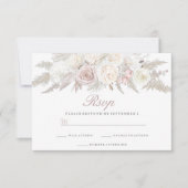 Ivory & Blush Floral Winter Wedding RSVP Kaartje (Voorkant)