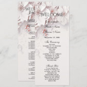 Ivory Blush Pink Floral Wedding Programme (Devant / Derrière)